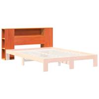 Hoofdbord met opbergruimte 140 cm massief grenenhout wasbruin - thumbnail