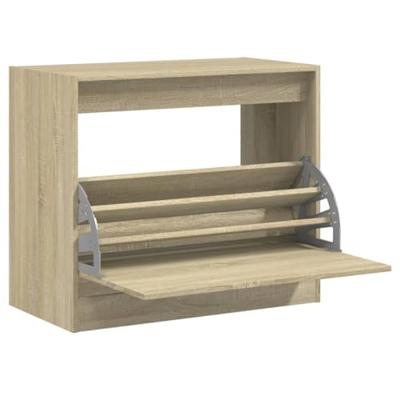 VidaXL Schoenenkast 80x42x69 cm bewerkt hout sonoma eikenkleurig VidaXL Schoenenkast 80x42x69 cm bewerkt hout sonoma eikenkleurig