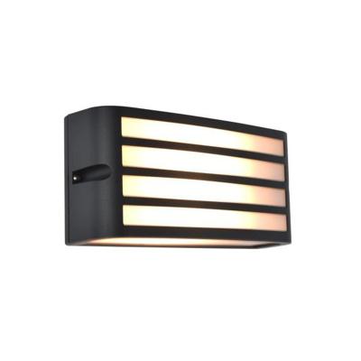 Buitenlamp zwart rooster &apos;Zebra&apos; vve e27 fitting gevel 22 cm
