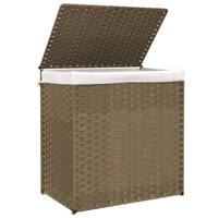 Wasmand met 2 vakken 53x35x57 cm poly rattan - thumbnail