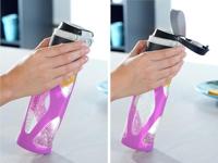 Leifheit 3257 Flip Glazen Drinkfles 600 ml Paars - thumbnail