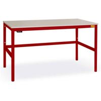 Manuflex LC1923.3003 ESD ESD-werktafel CANTOLAB standaard met rubber schijf, bxdxh = 2000 x 1000 x 762-788 mm Robijn-rood - thumbnail