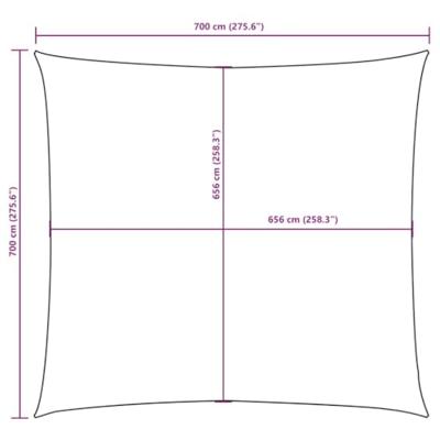 VidaXL Zonnescherm vierkant 7x7 m oxford stof beige VidaXL Zonnescherm vierkant 7x7 m oxford stof beige