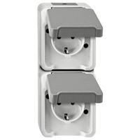 Merten MEG2328-8029 Wandcontactdoos dubbel Compleet 1 stuk(s) - thumbnail