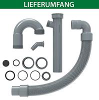 Kirchhoff ECO-SAVE Kunststof flexibele spoelbak buisvormige sifon, grijs, 3/4" x 1 1/2" x 3/4" mondstuk x 40/50 mm, met apparaataansluiting - 98836549 - thumbnail