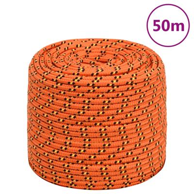 Boottouw 10 mm 50 m polypropyleen oranje Boottouw 10 mm 50 m polypropyleen oranje