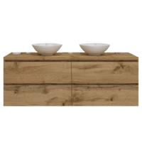 Badkamermeubelset Gliss Zeus 160 cm Natuur Eiken Met Waskom - thumbnail