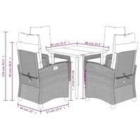 5-delige Tuinset met kussens poly rattan beige - thumbnail
