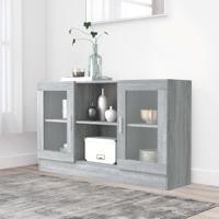 Vitrinekast 120x30,5x70 cm bewerkt hout grijs sonoma eiken - thumbnail