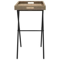 Dienbladtafel inklapbaar 65x40x75 cm poly rattan beige - thumbnail