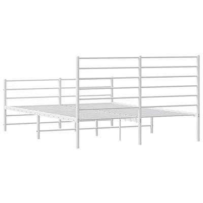 Bedframe met hoofd- en voeteneinde metaal wit 140x190 cm Bedframe met hoofd- en voeteneinde metaal wit 140x190 cm