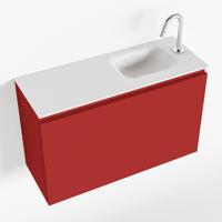 MONDIAZ OLAN 80cm toiletmeubel fire. LEX wastafel talc rechts 1 kraangat - thumbnail