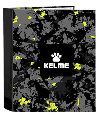 Ringmap Kelme Jungle Zwart Grijs Limoen A4 (27 x 33 x 6 cm)