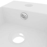 VidaXL Wastafel met overloop keramiek matwit - thumbnail