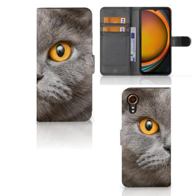 Telefoonhoesje | Met pasjeshouder | Samsung Galaxy Xcover 7 Britse Korthaar Telefoonhoesje | Met pasjeshouder | Samsung Galaxy Xcover 7 Britse Korthaar