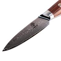 Homizu Baranoki officemes - 9cm - VG-10 damascus mes|rozenhout - bruin - thumbnail