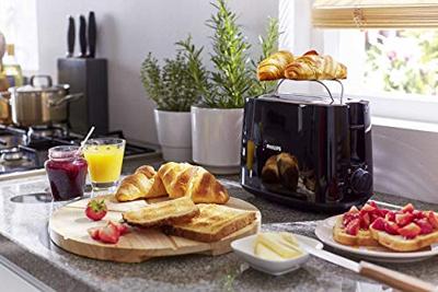 Philips Daily Collection HD2581/90 Broodrooster - 2 sneetjes, brede opening, zwart - thumbnail