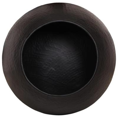 Salontafel Ø 50x30 cm gehamerd aluminium zwart