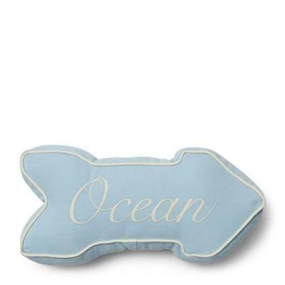 Riviera Maison - Beach Sign Box Pillow - Blue