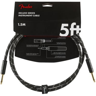 Fender Instrumentkabel Deluxe Black Tweed, Jack-Jack, 1,5m