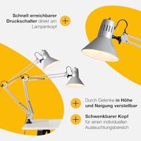 Brilliant Hobby 10802/11 Klemlamp LED E27 40 W Titaan - thumbnail