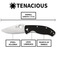 Spyderco Tenacious Zwart Mes Vastmes Zwart - thumbnail