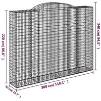 Schanskorven 9 st gewelfd 300x50x220/240 cm ijzer - thumbnail