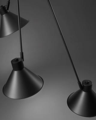 Kave Home Hanglamp 'Dione' 3-lamps, kleur zwart Kave Home Hanglamp 'Dione' 3-lamps, kleur zwart