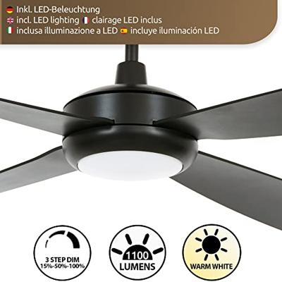 Lucci AIR Slipstream Plafondventilator 22 W (Ø x h) 107 cm x 33 cm Zwart Met afstandsbediening
