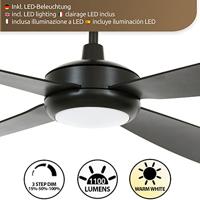 Lucci AIR Slipstream Plafondventilator 22 W (Ø x h) 107 cm x 33 cm Zwart Met afstandsbediening - thumbnail