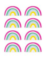 HEMA Gebaksbordje regenboog 8 stuks - thumbnail