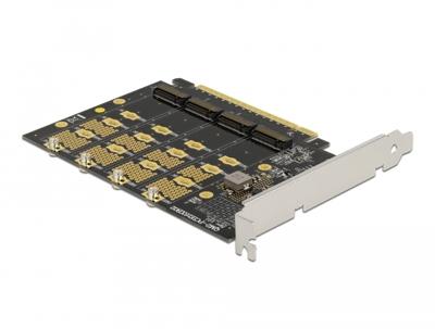 Delock 89017 PCI Express x16-kaart naar 4 x interne NVMe M.2 Key M - Bifurcatie
