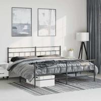 Bedframe met hoofd- en voeteneinde metaal zwart 183x213 cm - thumbnail