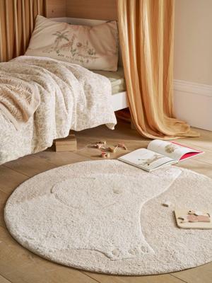 Rond vloerkleed Olifant ecru