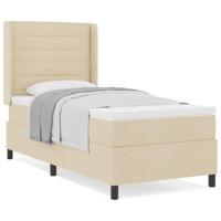 Boxspring bed met matras met hoofdeinde Crème 80 x 200 cm Stof - thumbnail
