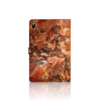 Samsung Galaxy Tab S7 FE | S7+ | S8+ Leuk Tablet hoesje Marmer Bruin - thumbnail