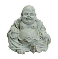 zittende decoratieve figuur Boeddha, steenachtig grijs, materiaal: Magnesia - thumbnail