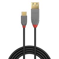 LINDY 36897 0,15 m USB 2.0 type C aan A adapterkabel, antraciet - thumbnail