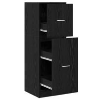 Apothekerskast Zwart eiken 40 x 41 x 118 cm Bewerkt hout - thumbnail