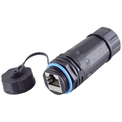 BKL Electronic RJ45-connector, CAT 6, IP68, short, outdoor 10121208 Aantal polen (sensoren) 8 Zwart 1 stuk(s)