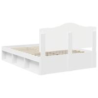 Bedframe met hoofdeinde Wit 150 x 200 cm Massief grenenhout - thumbnail