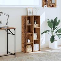 Boekenkast 50x25x105 cm bewerkt hout oud houtkleurig - thumbnail