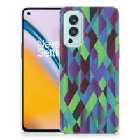 OnePlus Nord 2 5G | TPU Hoesje | Abstract Green Blue - thumbnail