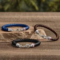 Tommy Hilfiger ICONIC Leer Roestvrij staal Heren armband - thumbnail
