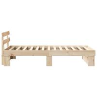Bedframe met hoofdeinde Bruin 90 x 190 cm Massief grenenhout - thumbnail