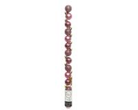 Decoris kerstballen set plastic 14st Roze mix 3cm - thumbnail