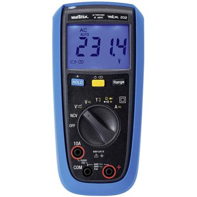 Metrix MTX 202 Multimeter Digitaal Spatdicht (IP54) CAT III 600 V Weergave (counts): 4000 Metrix MTX 202 Multimeter Digitaal Spatdicht (IP54) CAT III 600 V Weergave (counts): 4000