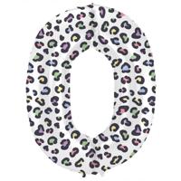 Folieballon Cijfer 0 Wit Met Panterprint (86cm) - thumbnail