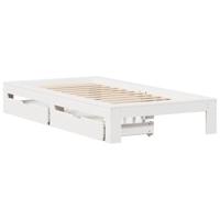 Bedframe zonder matras massief grenenhout wit 90x190 cm - thumbnail