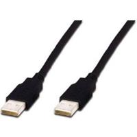 Digitus AK-300101-010-S USB-kabel USB 2.0 USB-A stekker, USB-A stekker 1.00 m Zwart Afgeschermd (dubbel) - thumbnail